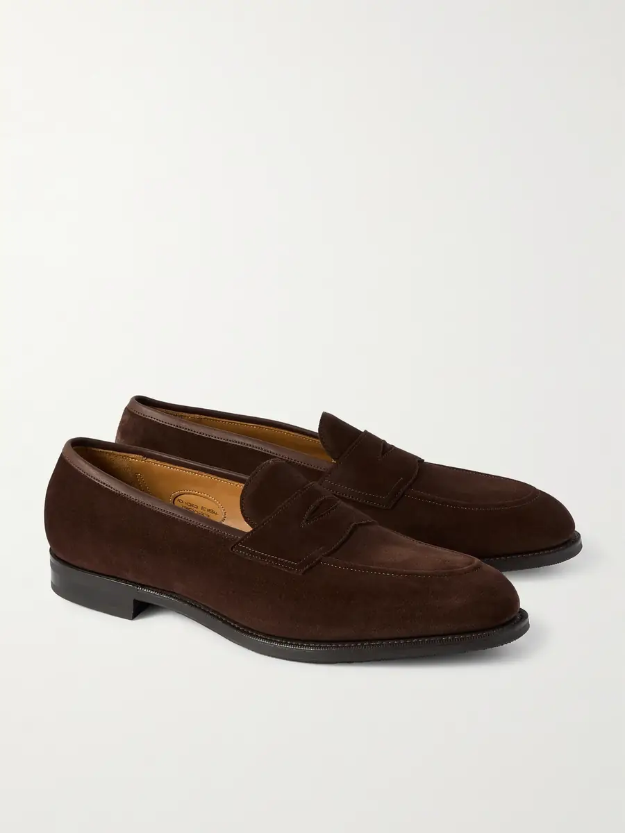 Edward Green Piccadilly Suede Penny Loafers - Men | Thumbnail 4
