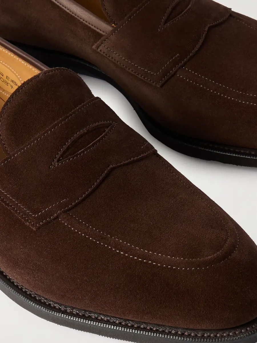Edward Green Piccadilly Suede Penny Loafers - Men | Thumbnail 6