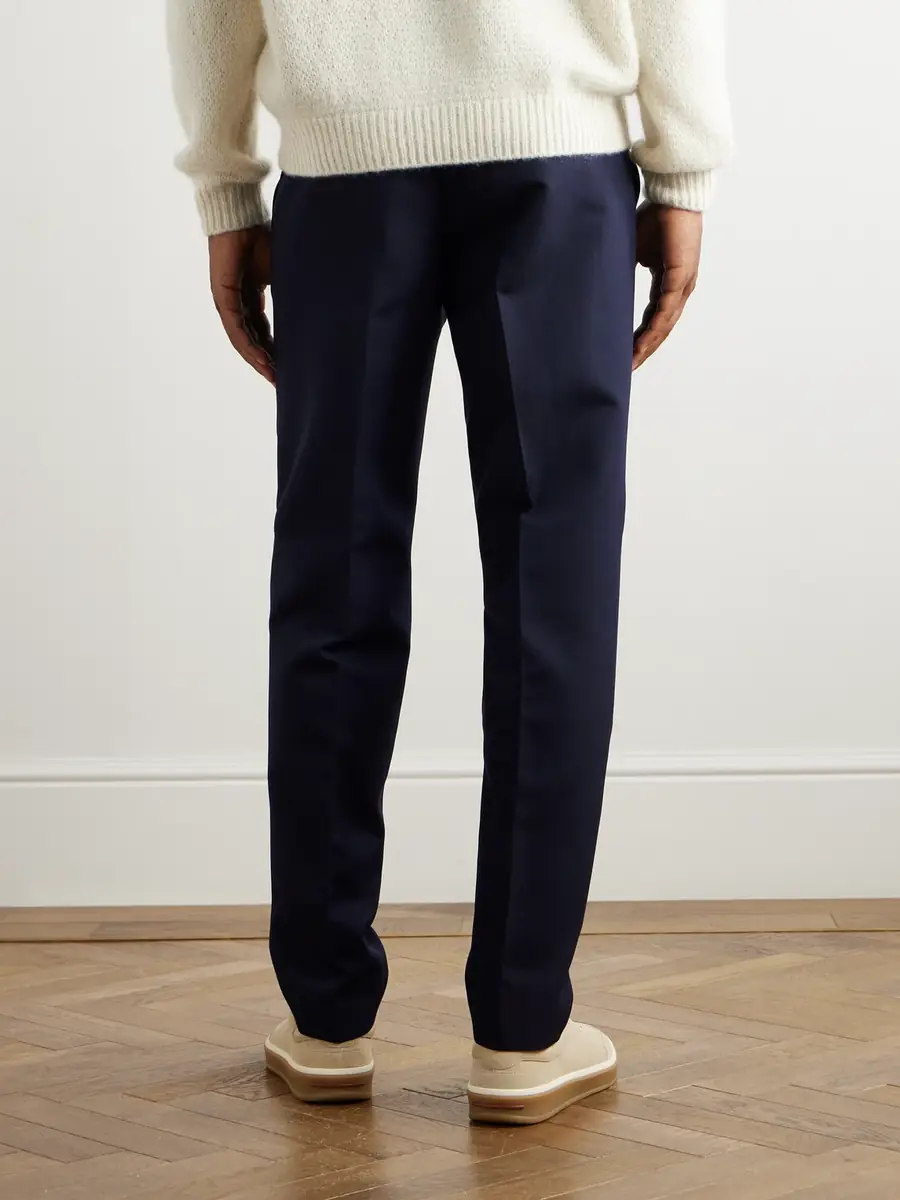 Loro Piana Jarno Straight-Leg Wool and Cotton-Blend Twill Trousers - Men | Thumbnail 3 Loro Piana Jarno Straight-Leg Wool and Cotton-Blend Twill Trousers - Men | Thumbnail 3