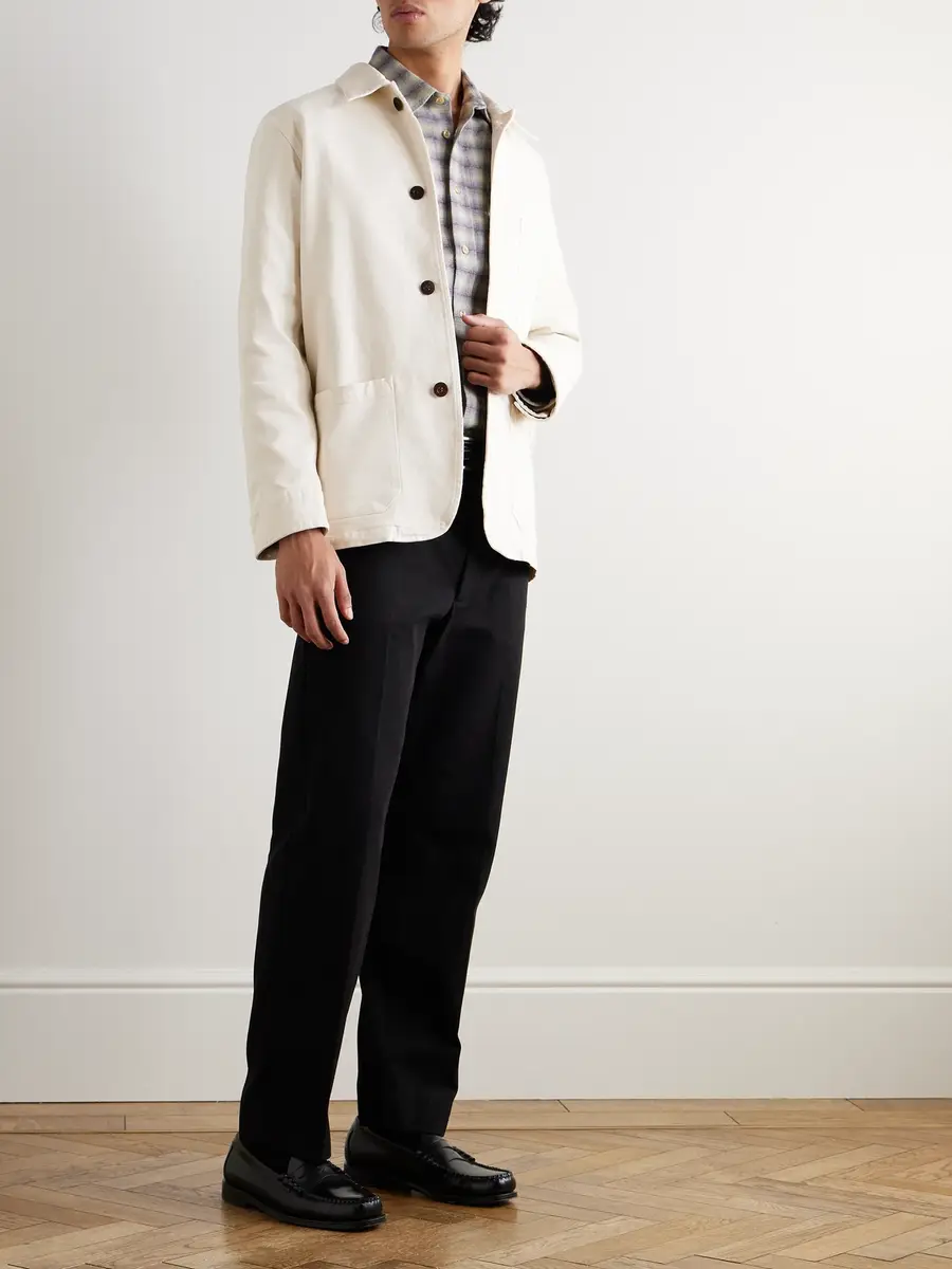 Portuguese Flannel Labura Stretch-Cotton Twill Overshirt - Men | Thumbnail 2