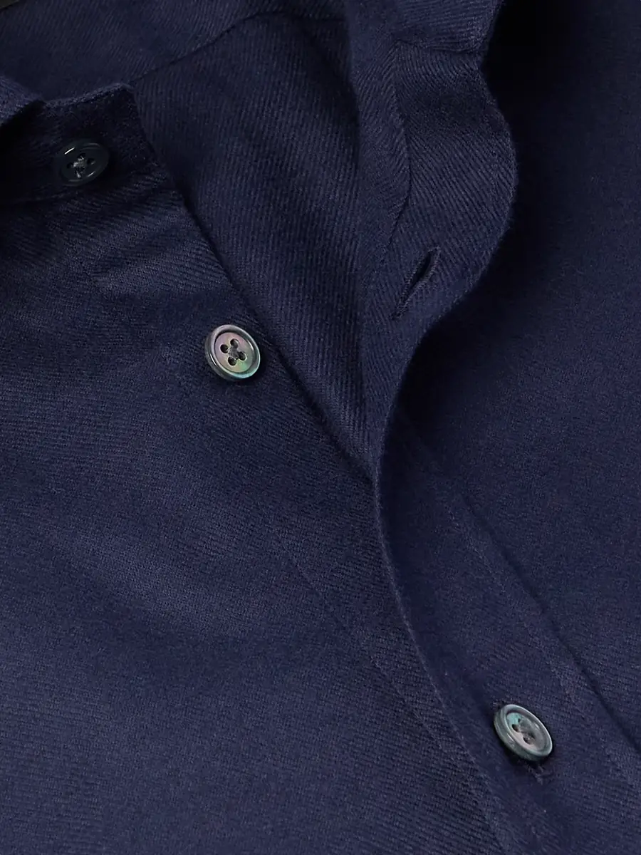 Zegna Button-Down Collar Brushed Cotton-Twill Shirt - Men | Thumbnail 5