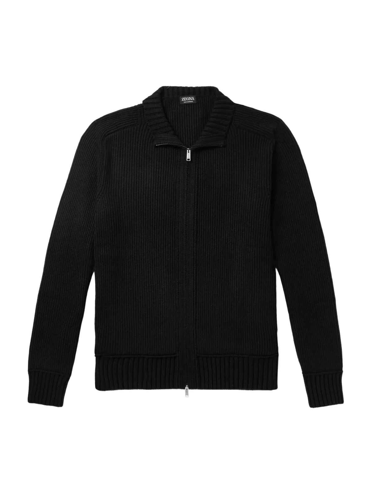 Ribbed Oasi Cashmere Zip-Up Cardigan - Men Ribbed Oasi Cashmere Zip-Up Cardigan - Men