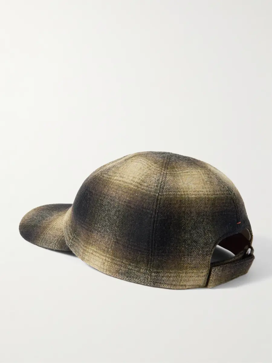 Loro Piana Logo-Embroidered Checked Wool and Cashmere-Blend Flannel Baseball Cap - Men | Thumbnail 3 Loro Piana Logo-Embroidered Checked Wool and Cashmere-Blend Flannel Baseball Cap - Men | Thumbnail 3