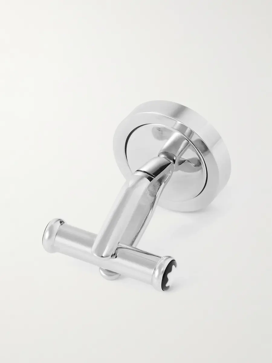 Montblanc Stainless Steel Onyx Cufflinks - Men | Thumbnail 3