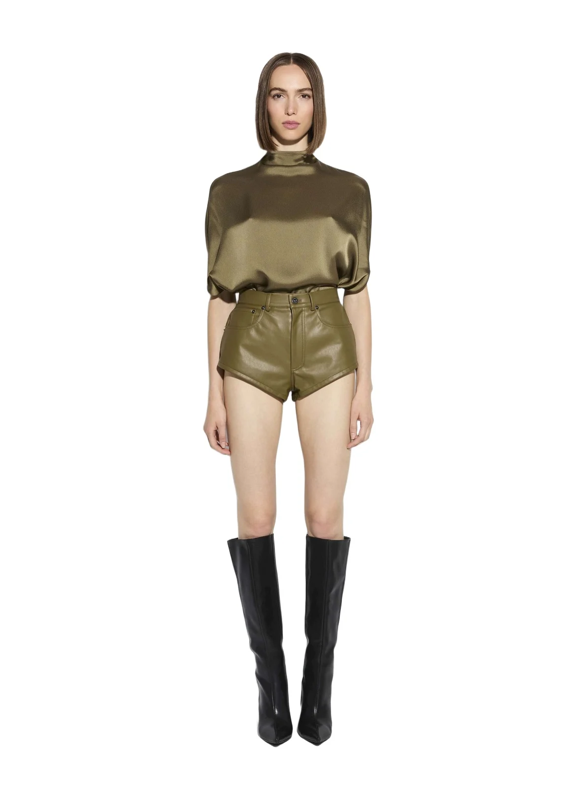 Lapointe Faux Leather Mini Short