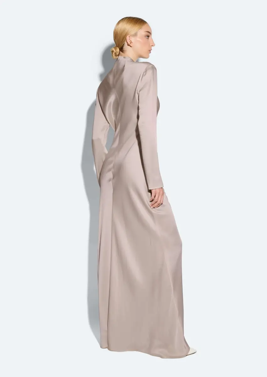 Lapointe Satin Tab Gown | Thumbnail 2 Lapointe Satin Tab Gown | Thumbnail 2