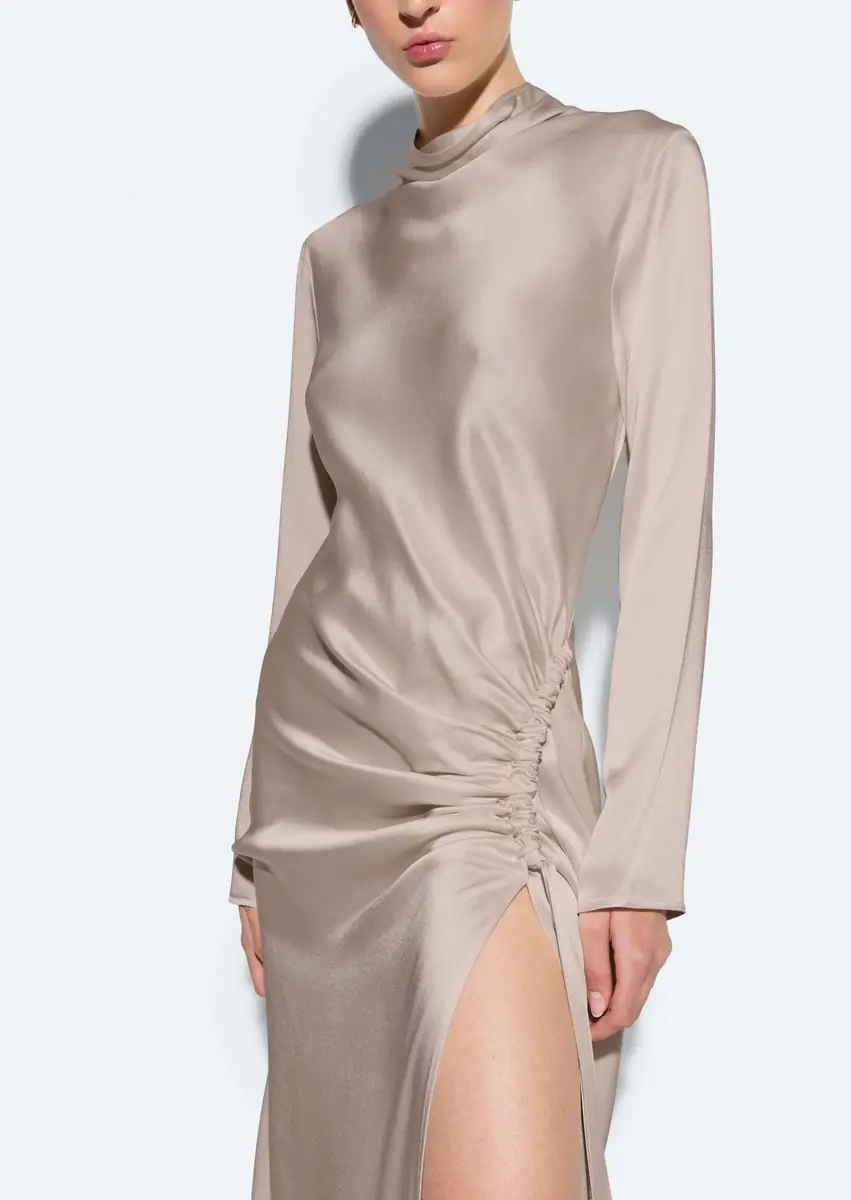 Lapointe Satin Tab Gown | Thumbnail 3 Lapointe Satin Tab Gown | Thumbnail 3