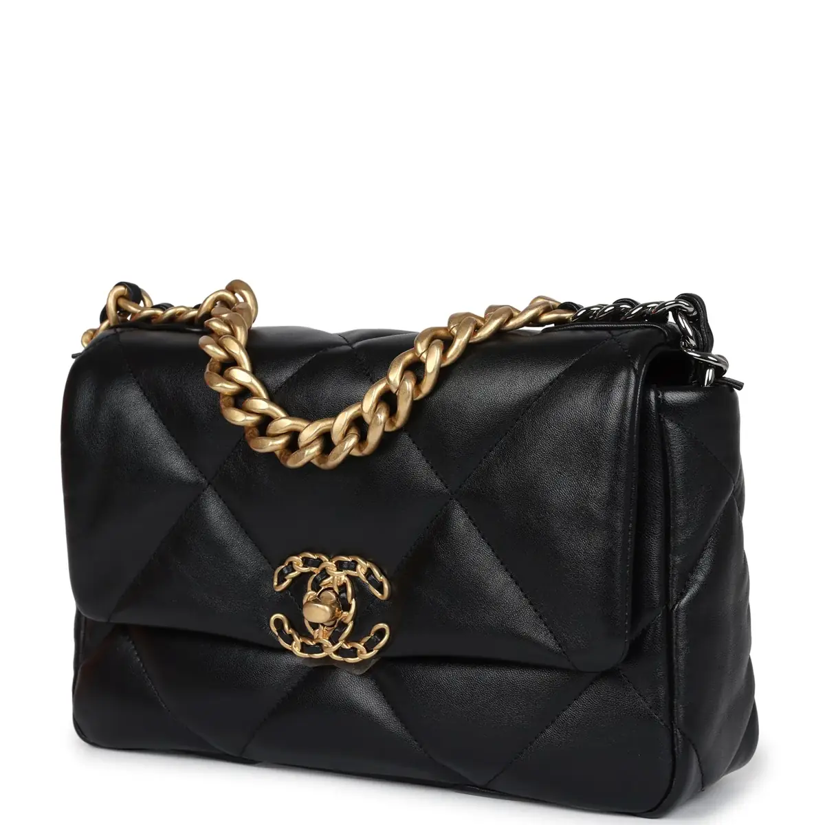 Chanel Chanel Medium 19 Flap Bag Black Lambskin Mixed Metal Hardware | Thumbnail 5