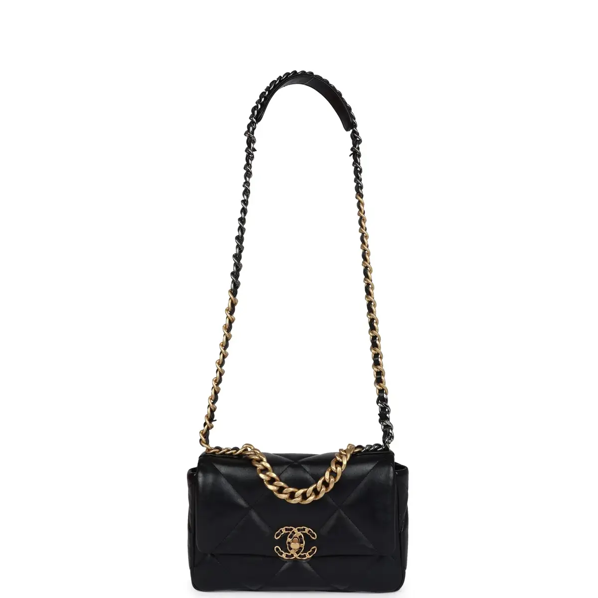 Chanel Chanel Medium 19 Flap Bag Black Lambskin Mixed Metal Hardware | Thumbnail 7