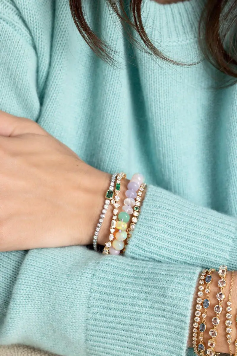 MONICA RICH KOSANN Bezel Diamond Emerald Tennis Bracelet | Thumbnail 2 MONICA RICH KOSANN Bezel Diamond Emerald Tennis Bracelet | Thumbnail 2