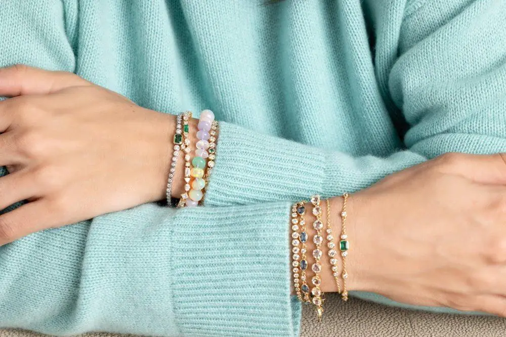 MONICA RICH KOSANN Bezel Diamond Emerald Tennis Bracelet | Thumbnail 3 MONICA RICH KOSANN Bezel Diamond Emerald Tennis Bracelet | Thumbnail 3