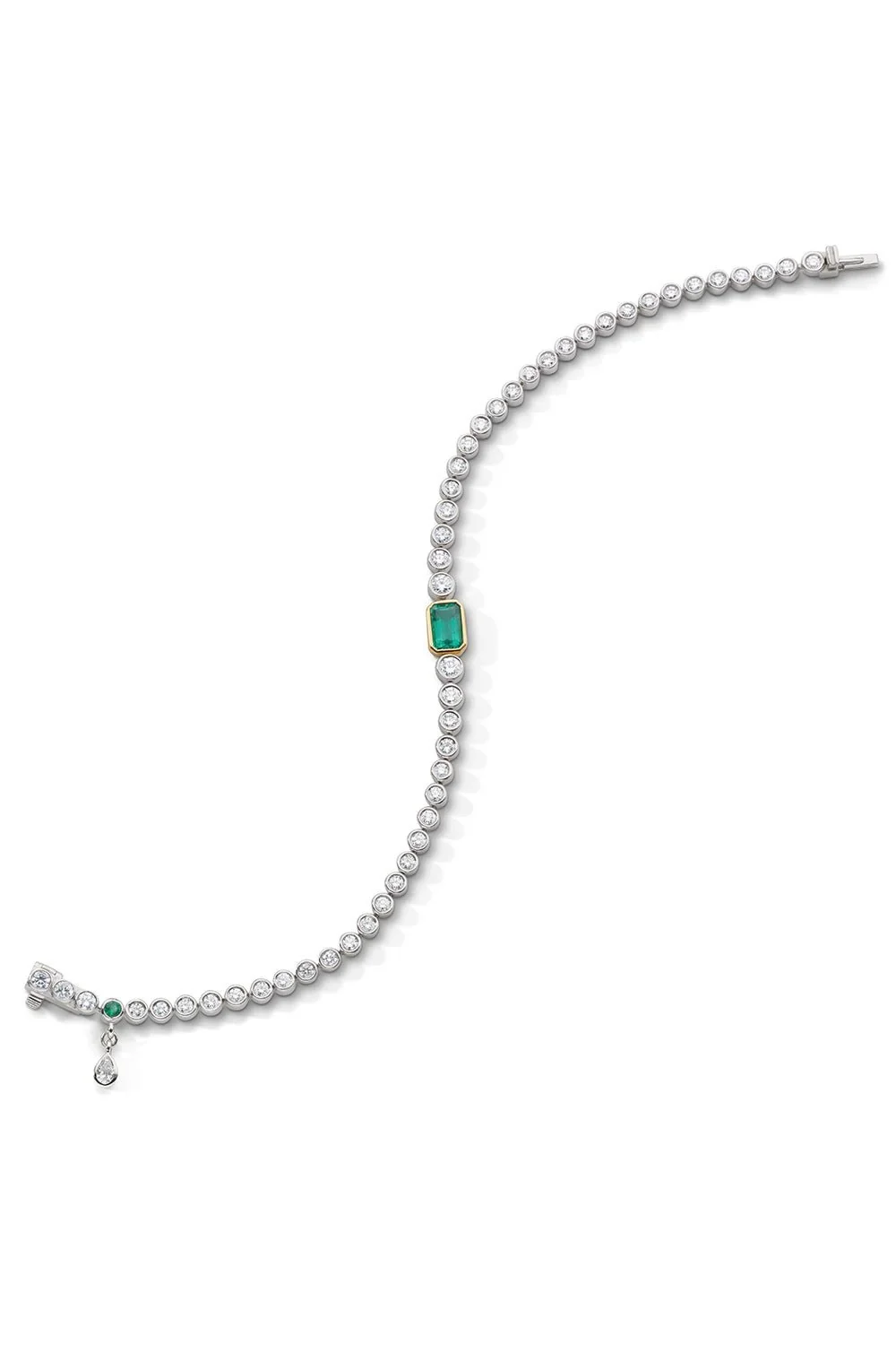 Bezel Diamond Emerald Tennis Bracelet Bezel Diamond Emerald Tennis Bracelet