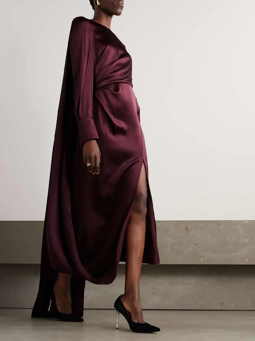 Erdem Draped Satin Midi Dress | Thumbnail 2