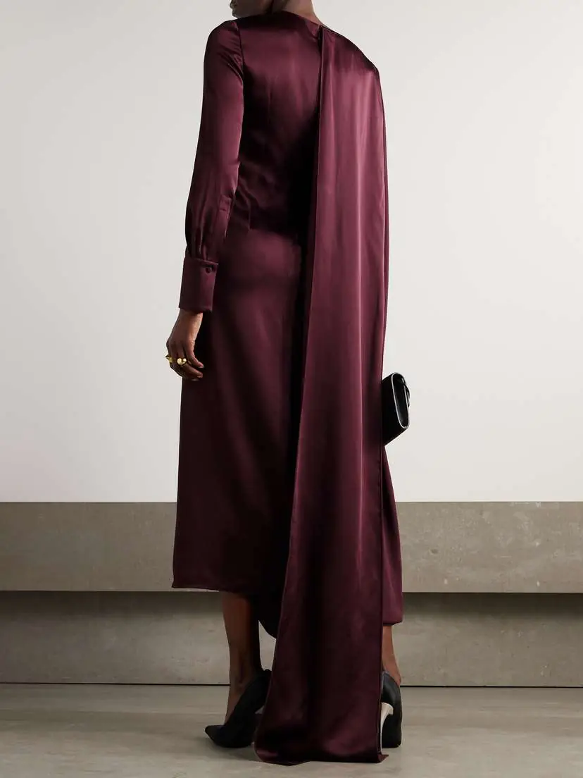 Erdem Draped Satin Midi Dress | Thumbnail 3