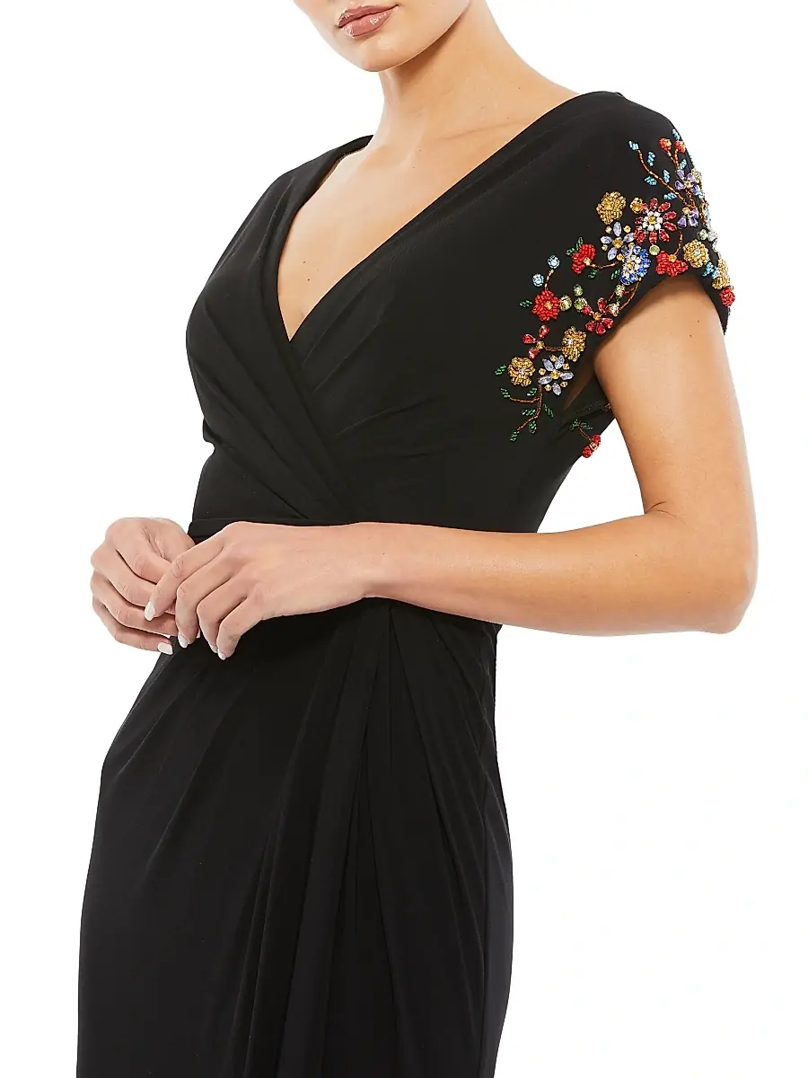 Mac Duggal Women's Embellished Wrap Gown | Thumbnail 3