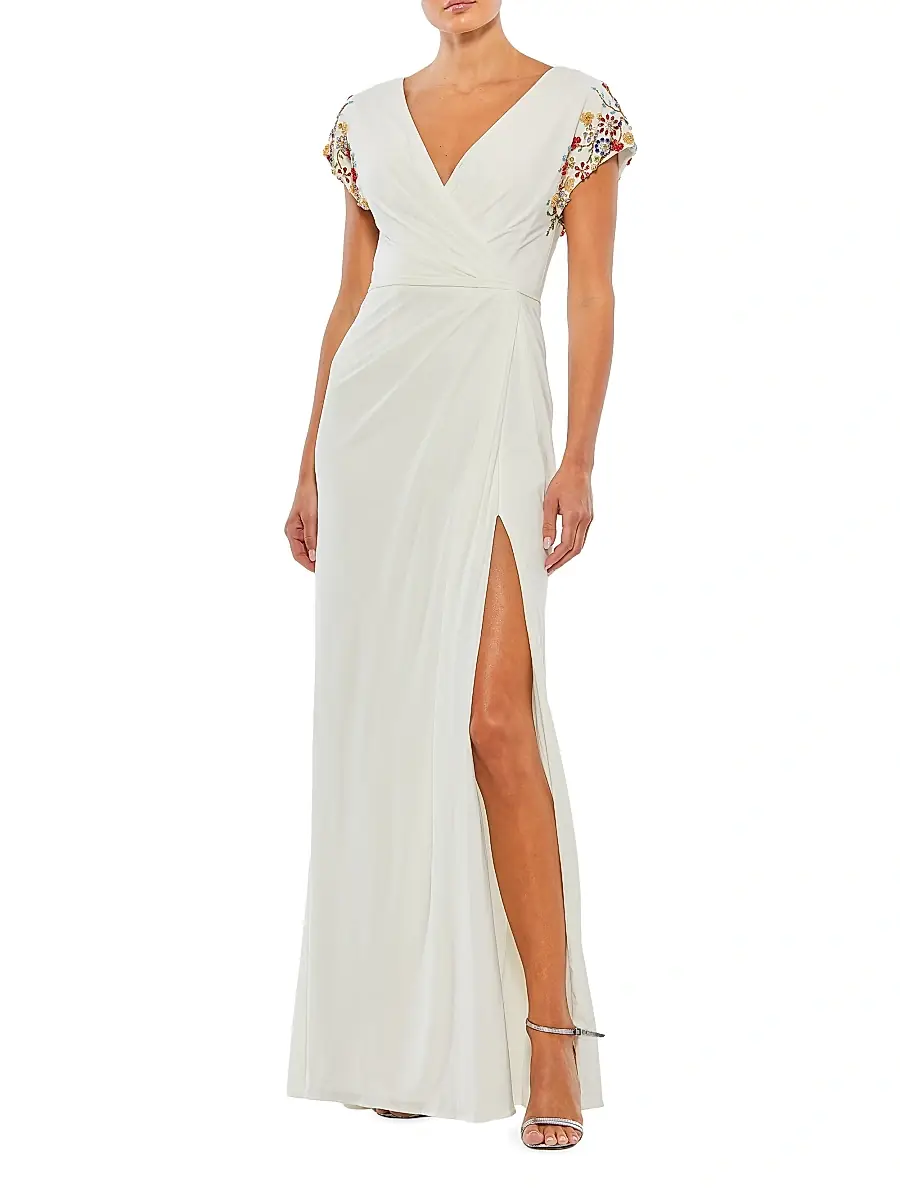 Mac Duggal Women's Embellished Wrap Gown | Thumbnail 4
