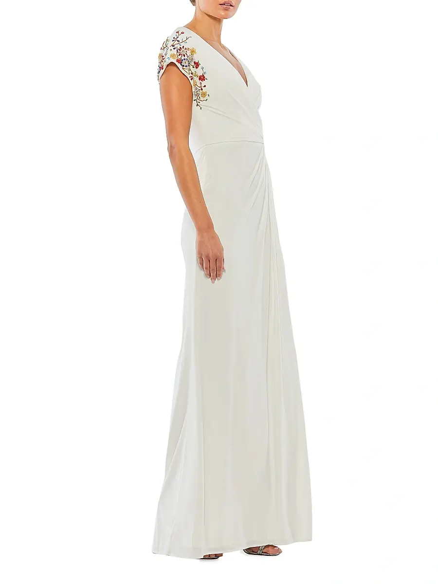Mac Duggal Women's Embellished Wrap Gown | Thumbnail 5