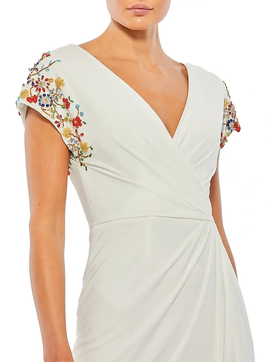 Mac Duggal Women's Embellished Wrap Gown | Thumbnail 7