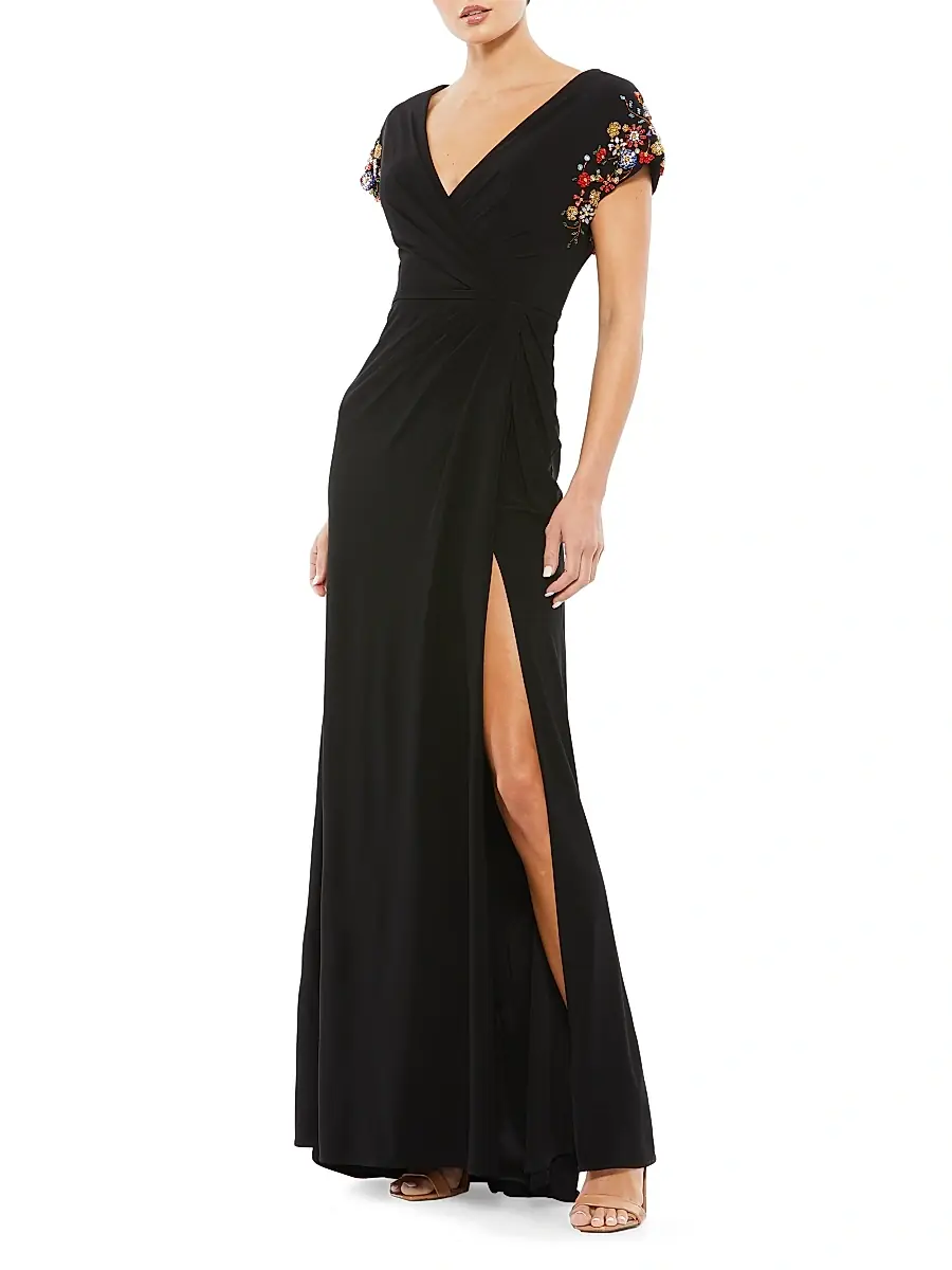 Mac Duggal Women's Embellished Wrap Gown