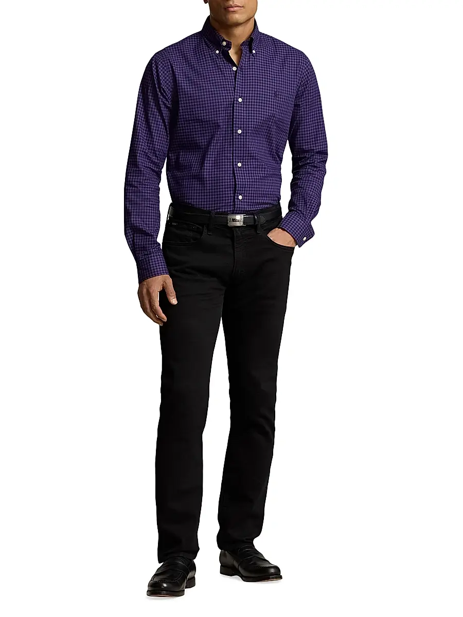 Polo Ralph Lauren Men's Classic-Fit Plaid Twill Shirt - Purple Black | Thumbnail 2 Polo Ralph Lauren Men's Classic-Fit Plaid Twill Shirt - Purple Black | Thumbnail 2