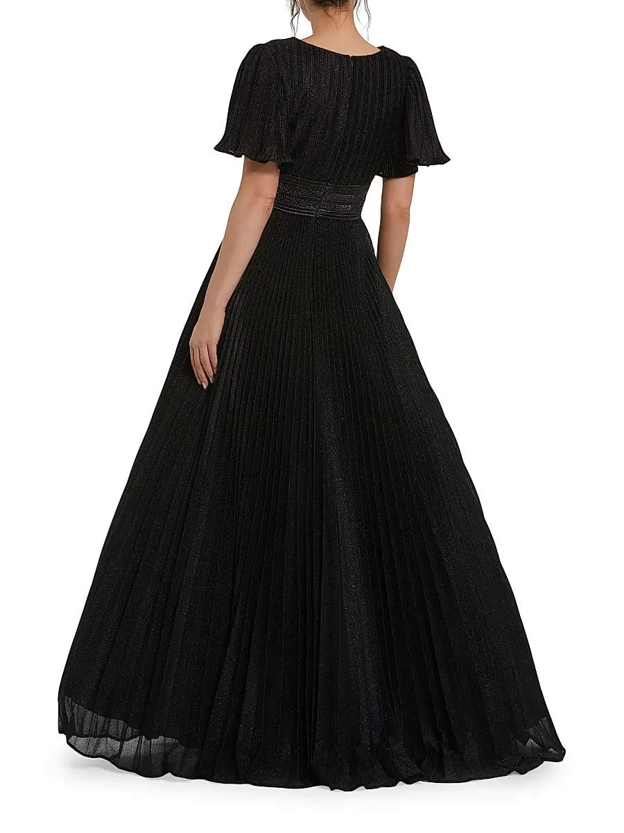 Mac Duggal Women's Pleated Georgette Ball Gown | Thumbnail 2