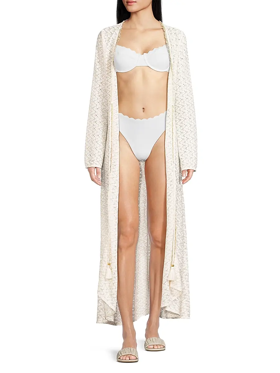 Ramy Brook Women's Fatima Metallic Chevron Caftan | Thumbnail 2