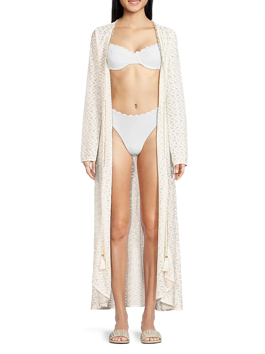 Ramy Brook Women's Fatima Metallic Chevron Caftan | Thumbnail 3