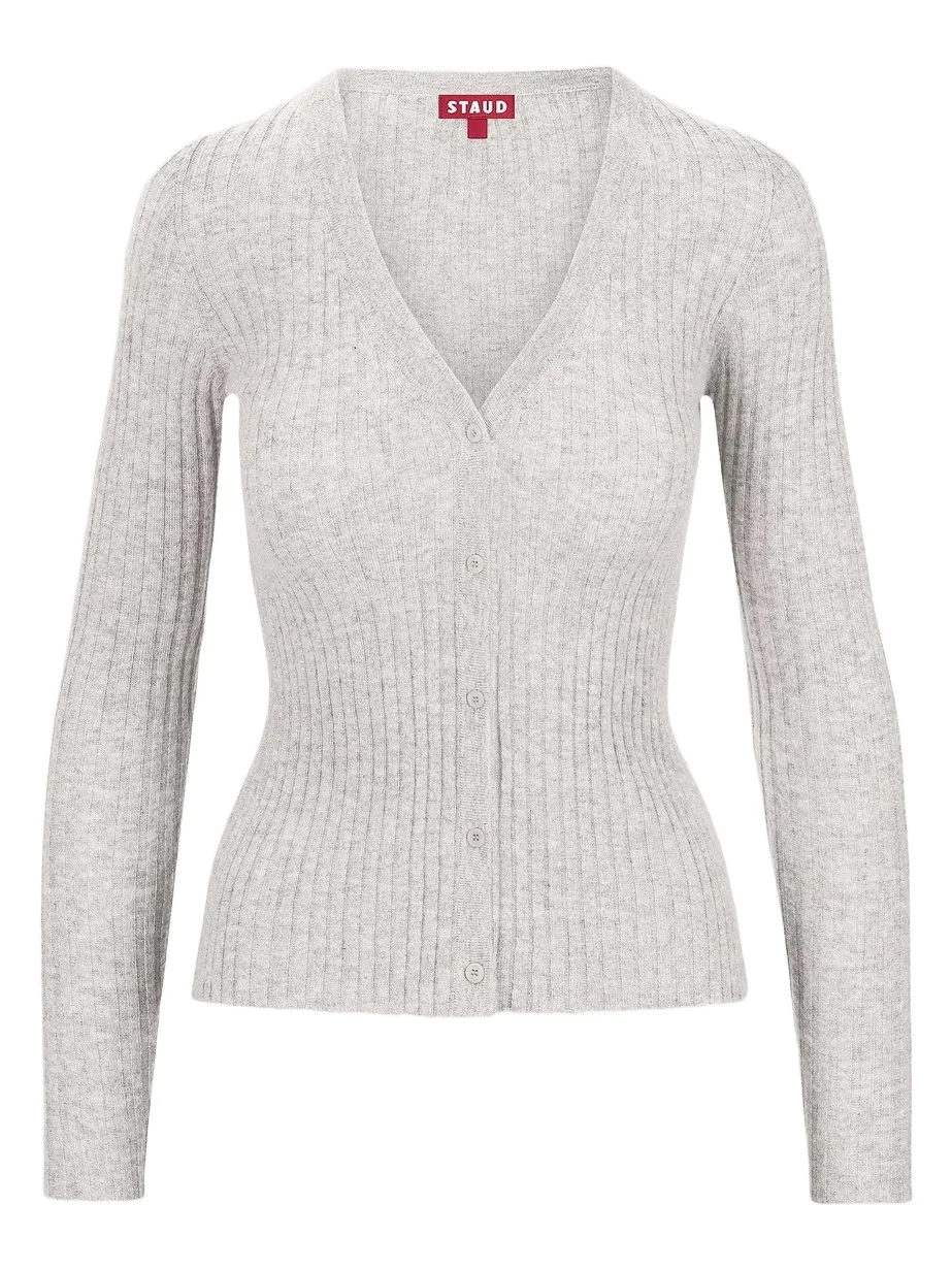 Women's Cargo Rib-Knit V-Neck Cardigan