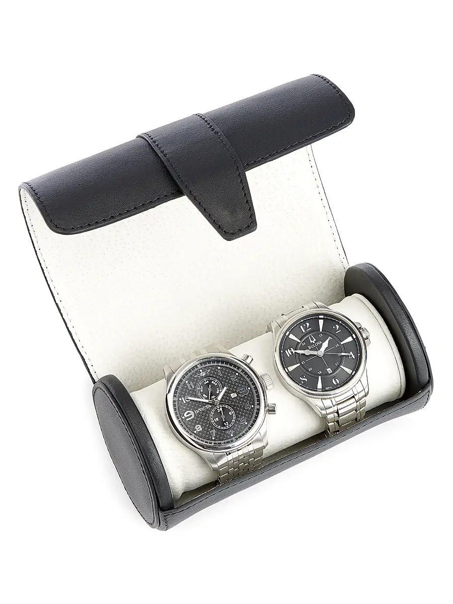 Royce New York Leather Double Watch Roll | Thumbnail 4
