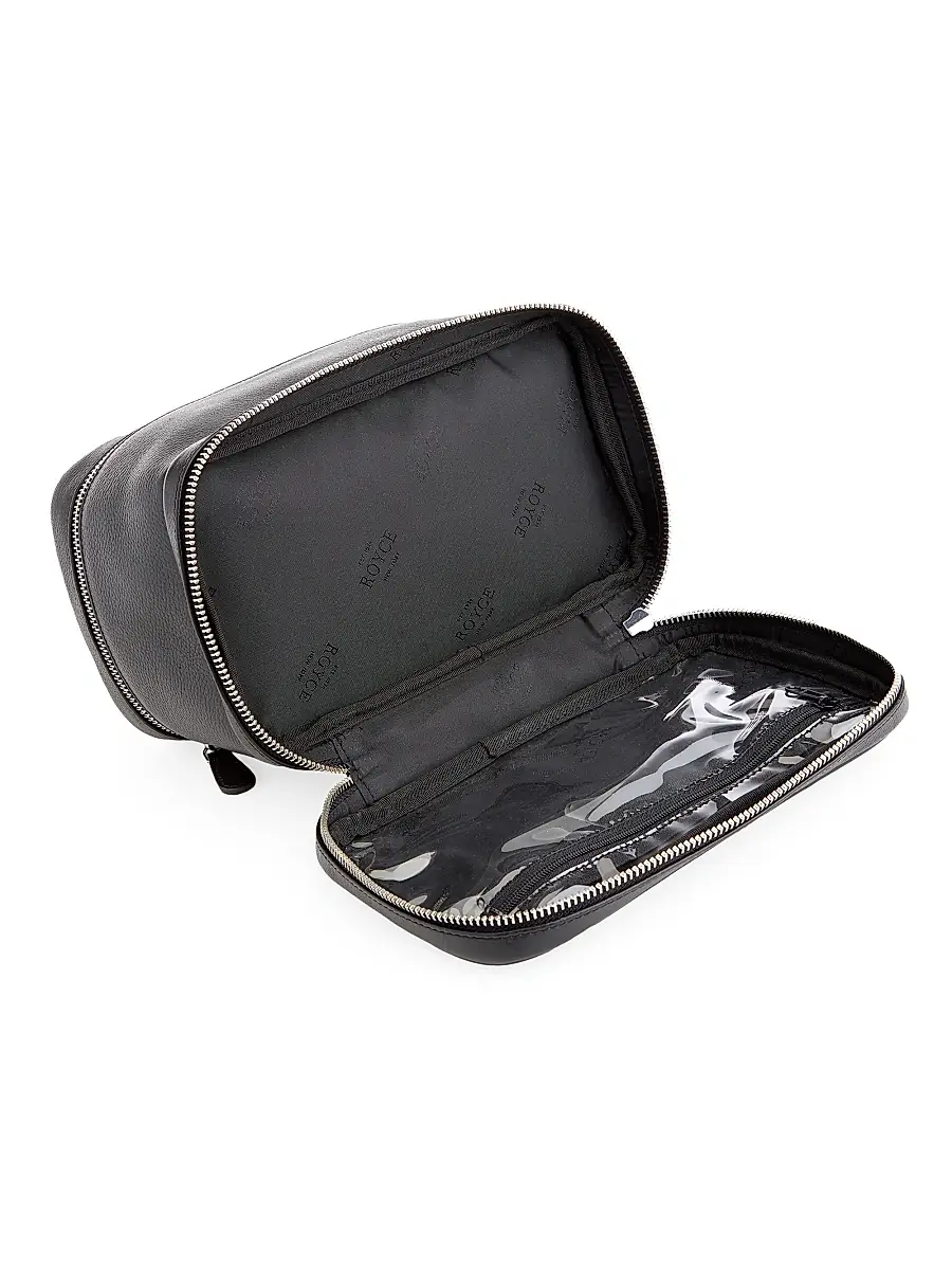 Royce New York Women's Makeup Bag Leather Train Case | Thumbnail 3