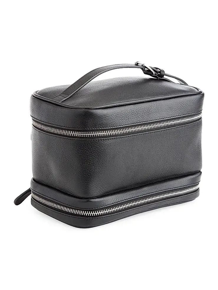 Royce New York Women's Makeup Bag Leather Train Case