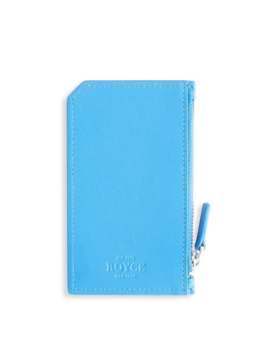 Royce New York Women's Zip Leather Card Wallet | Thumbnail 3