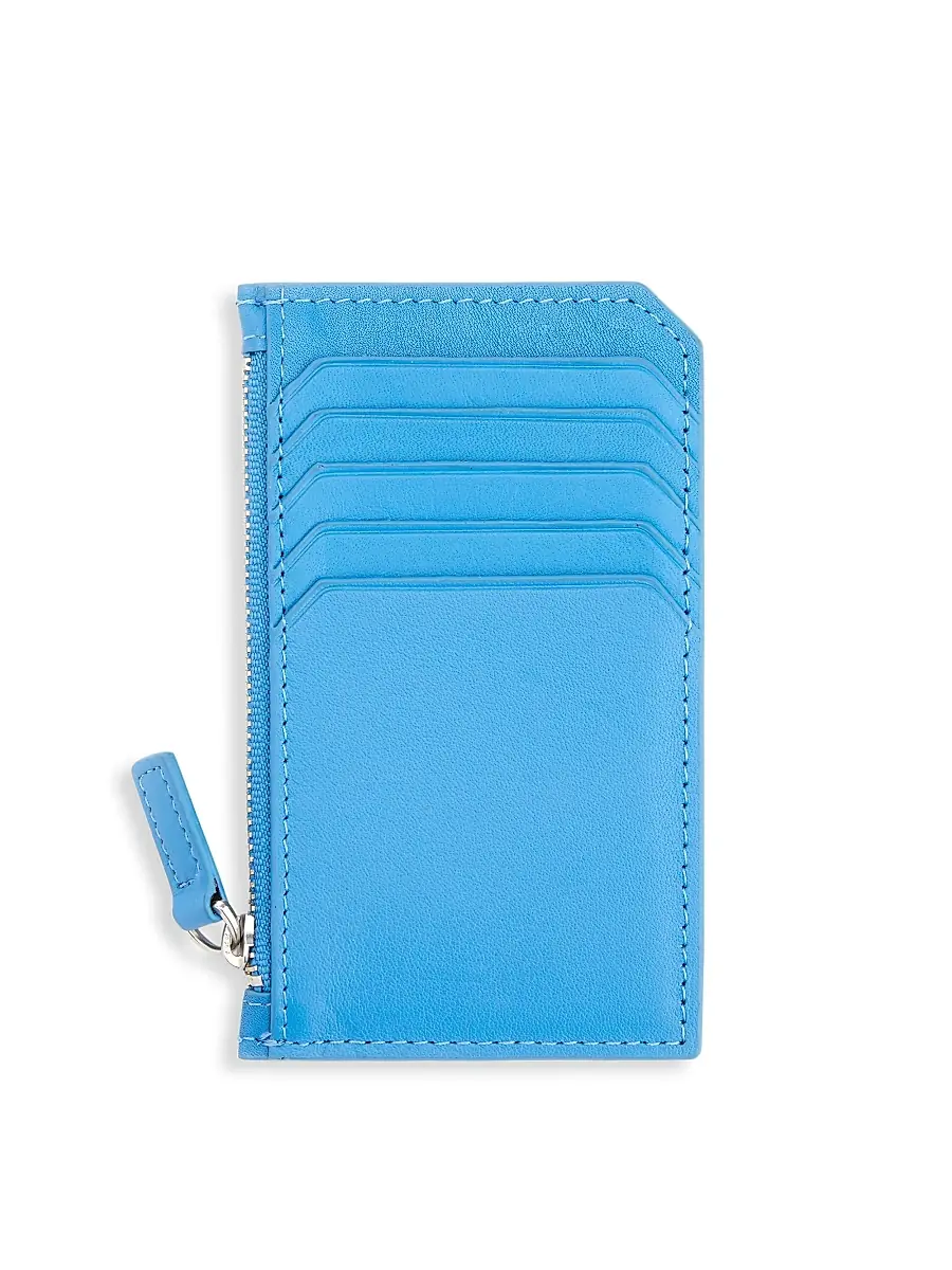 Royce New York Women's Zip Leather Card Wallet | Thumbnail 4