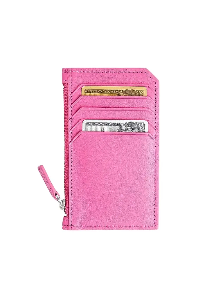 Royce New York Women's Zip Leather Card Wallet