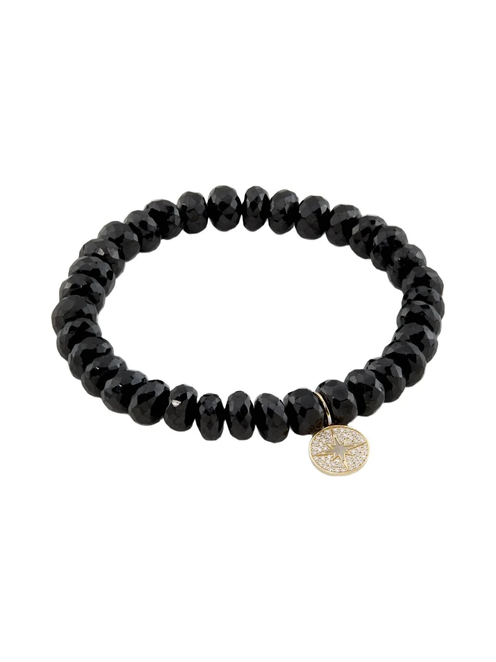 Women's 14K Yellow Gold, Black Spinel & 0.14 TCW Diamond Beaded Starburst Charm Bracelet Women's 14K Yellow Gold, Black Spinel & 0.14 TCW Diamond Beaded Starburst Charm Bracelet