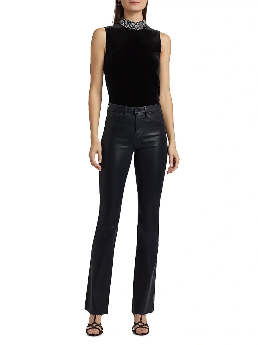 L'Agence Women's Ruth Coated High-Rise Straight Jeans | Thumbnail 2