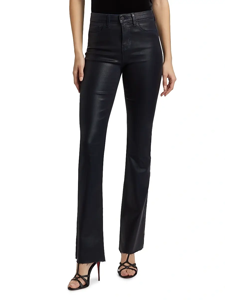 L'Agence Women's Ruth Coated High-Rise Straight Jeans | Thumbnail 3