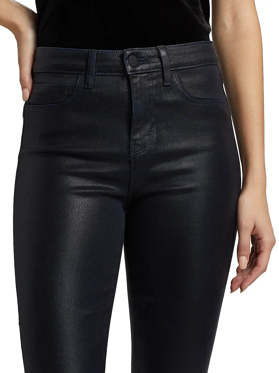 L'Agence Women's Ruth Coated High-Rise Straight Jeans | Thumbnail 6