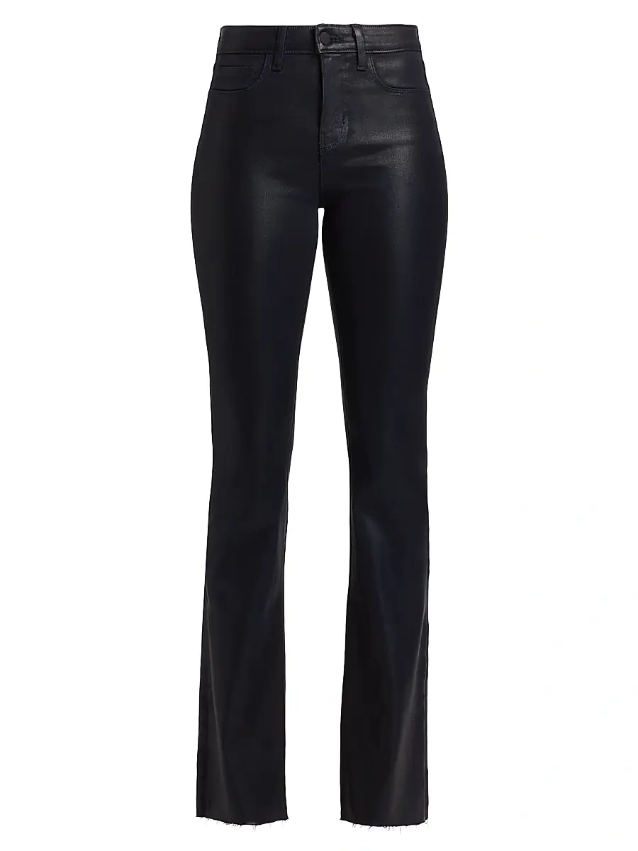 L'Agence Women's Ruth Coated High-Rise Straight Jeans
