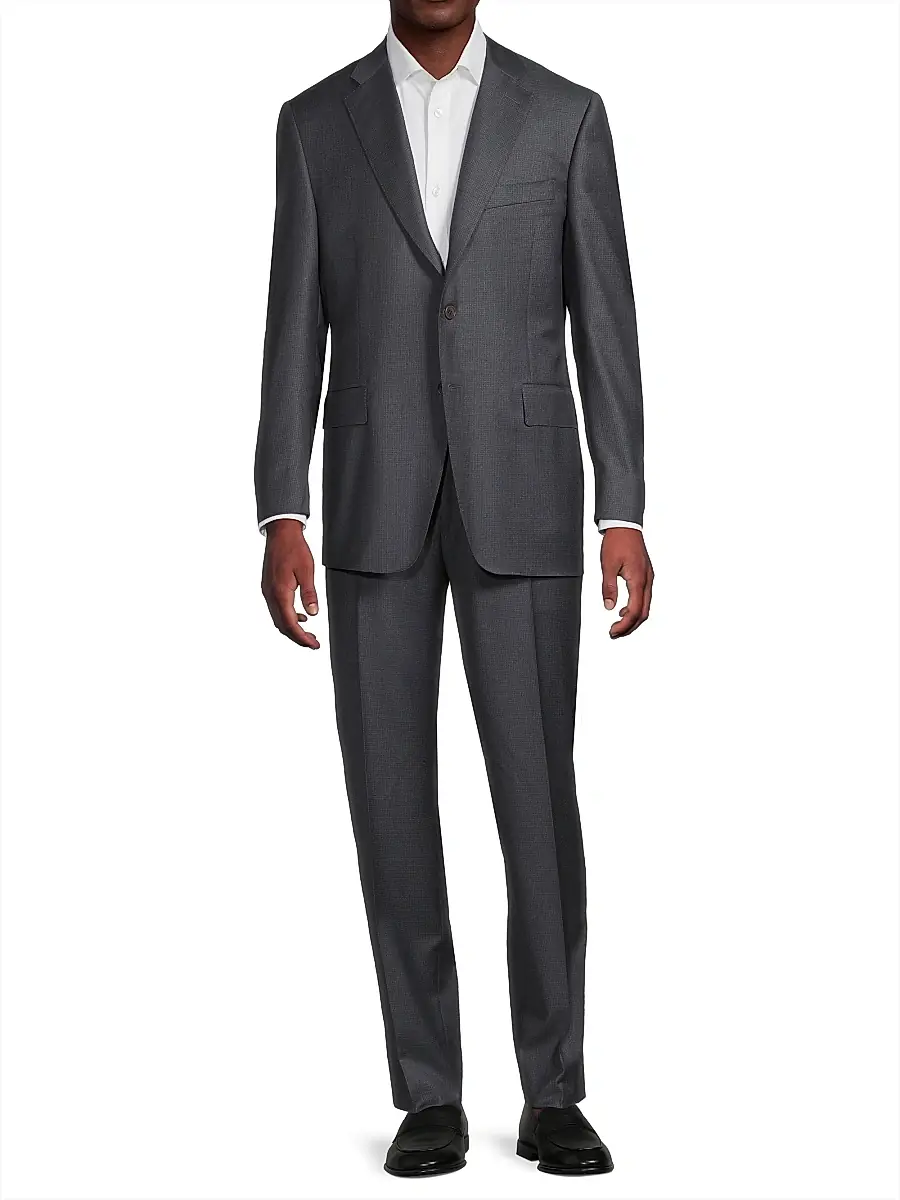 Canali Men's Wool Single-Breasted Suit - Dark Grey | Thumbnail 2