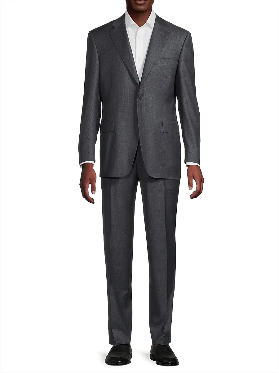 Canali Men's Wool Single-Breasted Suit - Dark Grey | Thumbnail 3