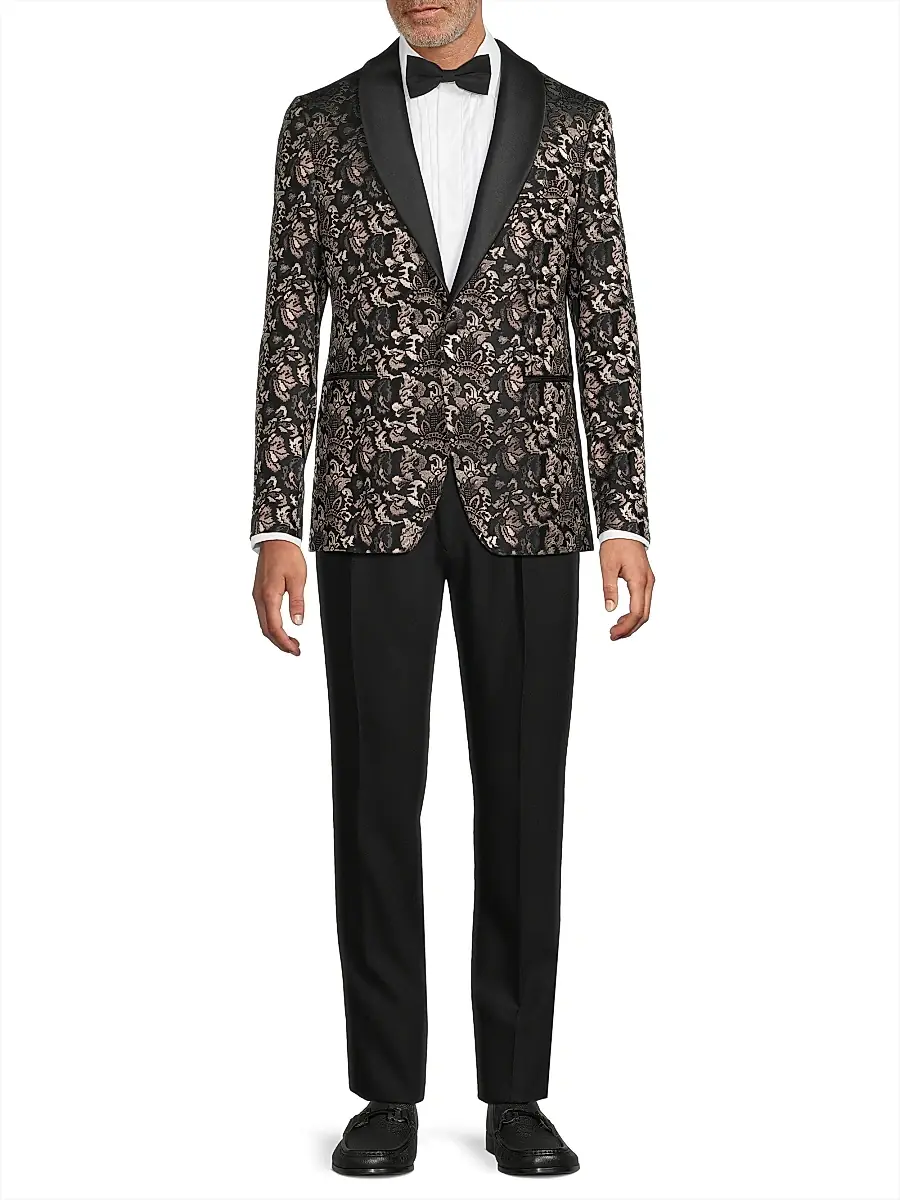 Pal Zileri Men's Novel Silk-Wool Smoking Jacket | Thumbnail 2 Pal Zileri Men's Novel Silk-Wool Smoking Jacket | Thumbnail 2