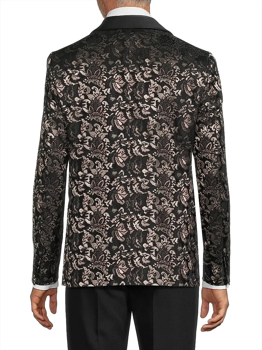 Pal Zileri Men's Novel Silk-Wool Smoking Jacket | Thumbnail 5 Pal Zileri Men's Novel Silk-Wool Smoking Jacket | Thumbnail 5