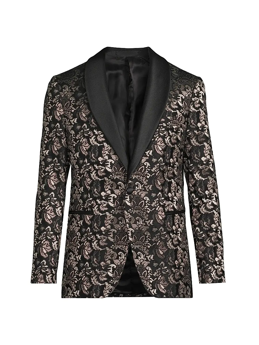Pal Zileri Men's Novel Silk-Wool Smoking Jacket