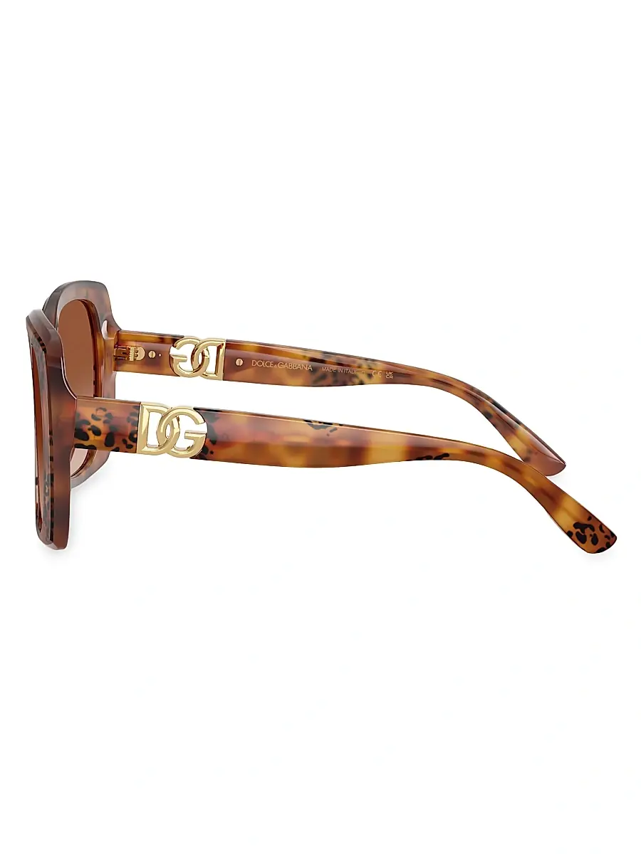 Dolce & Gabbana Women's 56MM Square Sunglasses - Gradient Brown Light Havana | Thumbnail 3 Dolce & Gabbana Women's 56MM Square Sunglasses - Gradient Brown Light Havana | Thumbnail 3