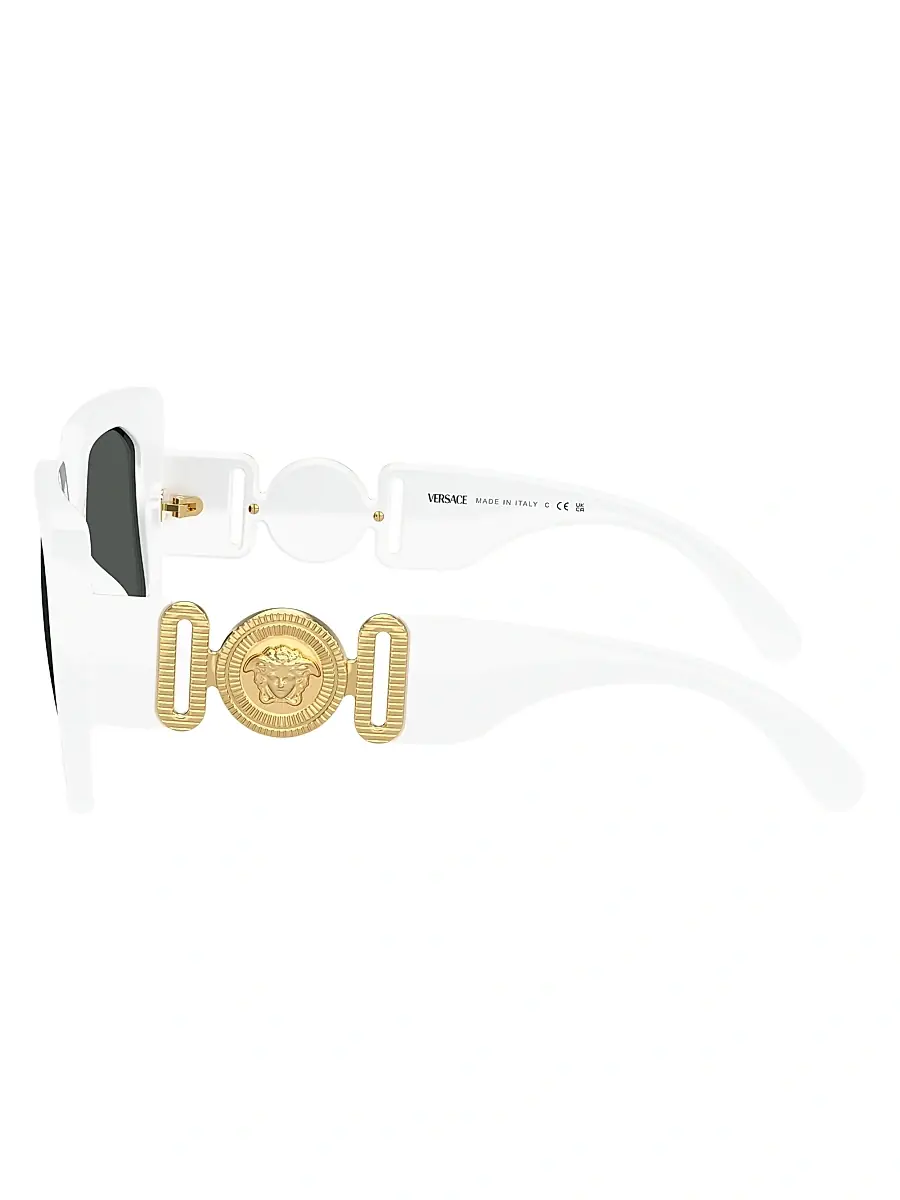 Versace Women's Medusa Biggie 55MM Square Sunglasses - White Gold Black | Thumbnail 3 Versace Women's Medusa Biggie 55MM Square Sunglasses - White Gold Black | Thumbnail 3