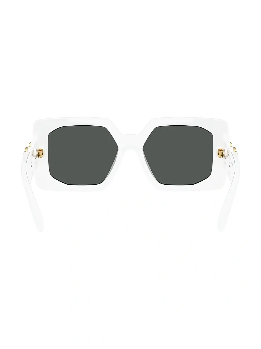 Versace Women's Medusa Biggie 55MM Square Sunglasses - White Gold Black | Thumbnail 4 Versace Women's Medusa Biggie 55MM Square Sunglasses - White Gold Black | Thumbnail 4