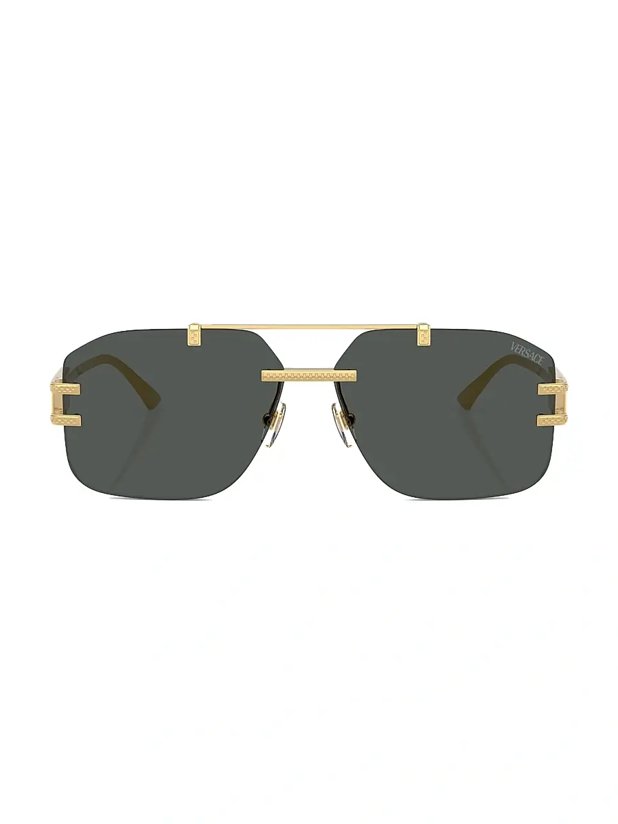 Versace Men's 60MM Rectangular Sunglasses | Thumbnail 2 Versace Men's 60MM Rectangular Sunglasses | Thumbnail 2