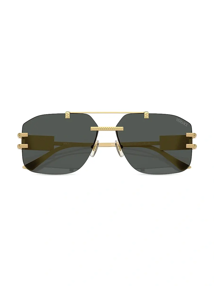 Versace Men's 60MM Rectangular Sunglasses | Thumbnail 5 Versace Men's 60MM Rectangular Sunglasses | Thumbnail 5