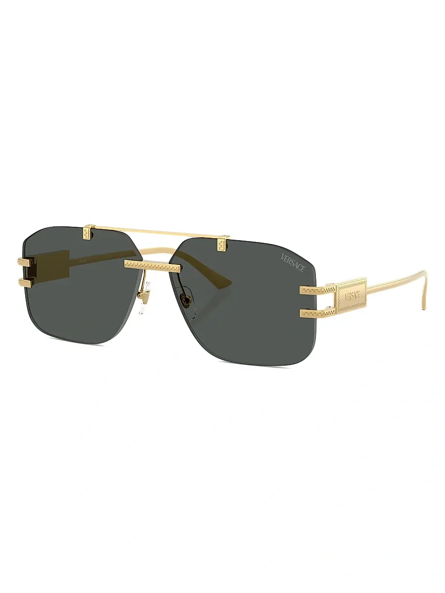 Versace Men's 60MM Rectangular Sunglasses | Image 1 Versace Men's 60MM Rectangular Sunglasses | Image 1